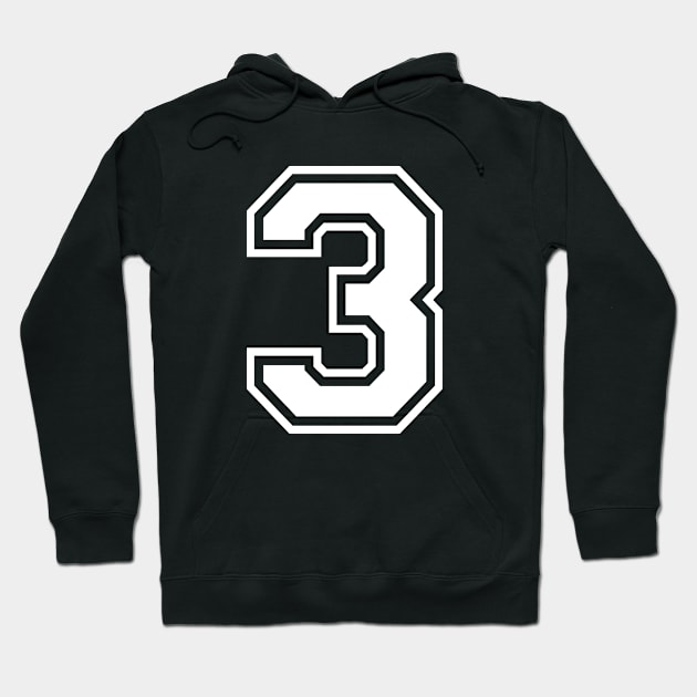 Number 3 Three Hoodie by AllWellia